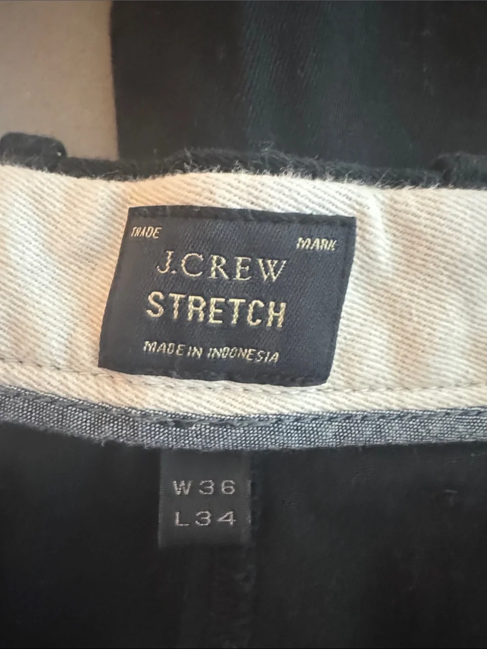 J. Crew Black Men's Stretch Chino Pants 36 x 34